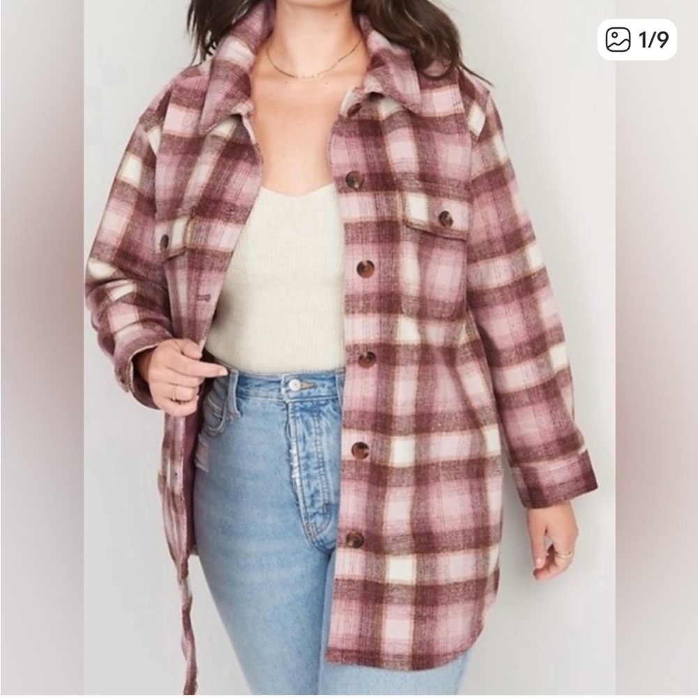 Shacket Pink and Brown plaid